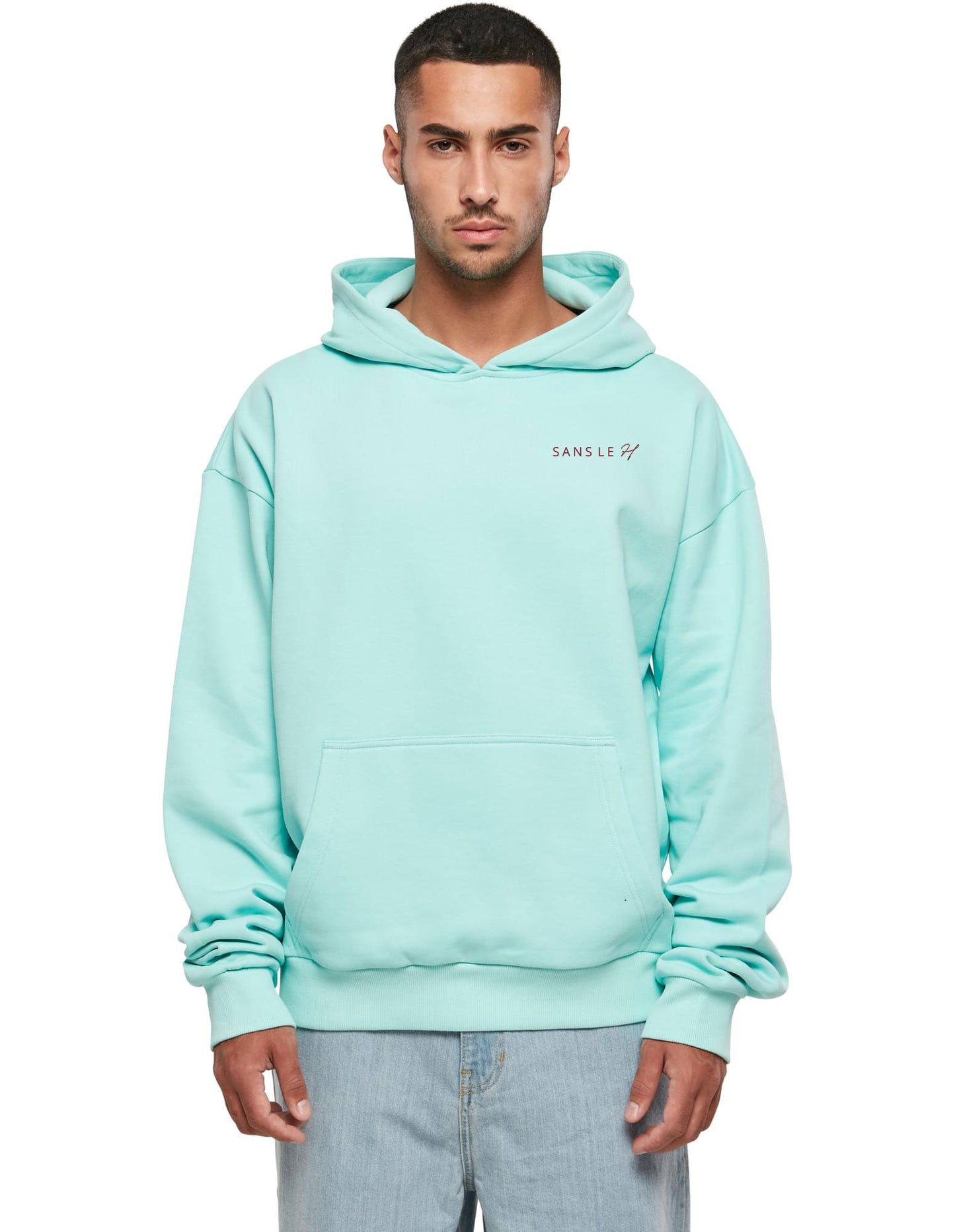 sweat a capuche bleu pastel